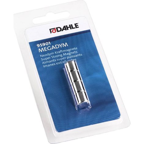 Dahle Aimant 95901 (Ø x H) 10 mm x 10 mm cylindrique argent 4 pc(s) 76-95901-14027 X411681 (1/3)