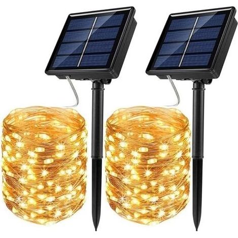 [Set di 2] Catena Luminosa Esterna Solare, 22m 200 LED Catena Luci da Giardino Solare Impermeabile 8 Modalità Decorazione Luminosa (1/5)