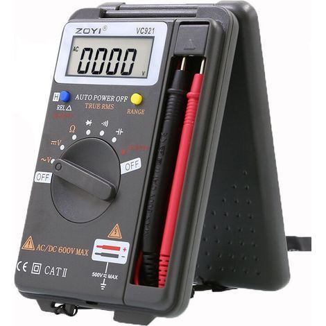 Mini multimètre numérique de poche, voltmètre, ampèremètre, testeur de résistance, ohmmètres, volts, ampèremètre, 4000 points (1/5)