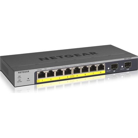 NETGEAR GS110TP Gestito L2/L3/L4 Gigabit Ethernet (10/100/1000) Supporto Power over Ethernet (PoE) Grigio GS110TP-300EUS (1/4)