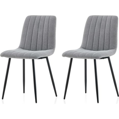 Dining Chairs Set of 2 Velvet Upholstered Kitchen Counter Chair with Backrest and Sturdy Metal Legs, Lounge Reception Chairs for Living Bedroom Dark Grey (1/5)