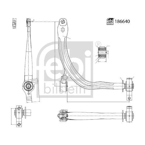 Bras de liaison, suspension de roue FEBI BILSTEIN 186640 CITROËN 3521.K0 (1/2)