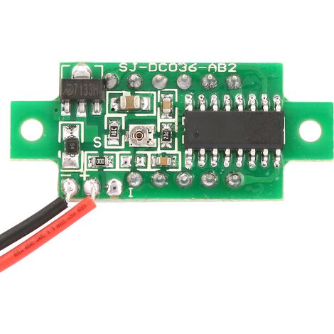 Mini voltmètre numérique à LED verte (5 pièces), tube CC 2,4 V - 30 V, 0,36 pouce, testeur de tension à deux fils (1/2)