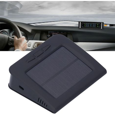 Système de surveillance de la pression des pneus à énergie solaire (C220) pour voitures. Unité principale avec batterie intégrée et capteur livré avec une pile bouton. (1/5)