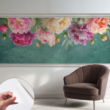 Papier peint adhésif décoratif pour salon chambre et cuisine Facile à poser avec colle Élégance florale 250x104 cm (1/5)