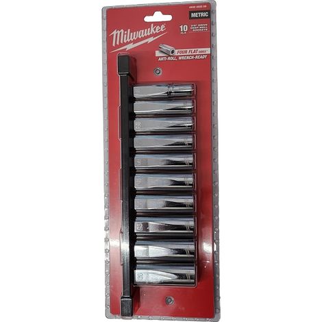 Satz von 10 langen Sechskant-Stecknüssen 3/8" 10 PC - Milwaukee 4932492509 (1/5)