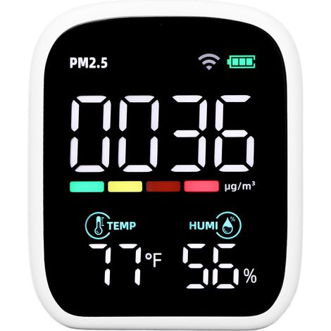 Détecteur de qualité de l'air PM2.5, moniteur de température et d'humidité, pour la maison (1/5)