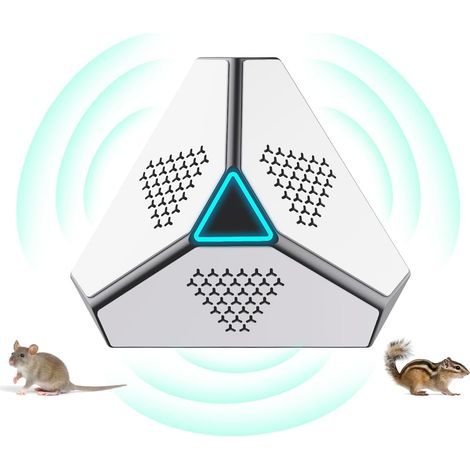 Ultrason pour rats, répulsif à ultrasons pour souris, souris et rats 360° avec lumière LED répulsif ultrasonique dissuasifs pour souris, rongeurs, rats, araignées, mites et fourmis (1/4)