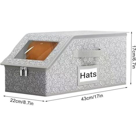 Organisateur Pour Casquettes - Boîtier Transparent Rangement Jusqu'à 24 Casquettes - Pour Placard Avec Couvercle - 1 Pièce (1/5)