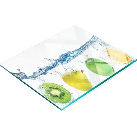 Tablero decorativo multifuncional de vidrio templado para frutas y agua, 60x52 cm