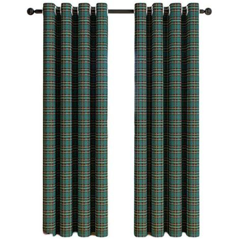 Rideaux Décoratifs à Motif Vichy/Tartan - Style Campagnard à Oeillets - pour Cuisine ou Salon - Lot de 2 Panneaux (1/5)