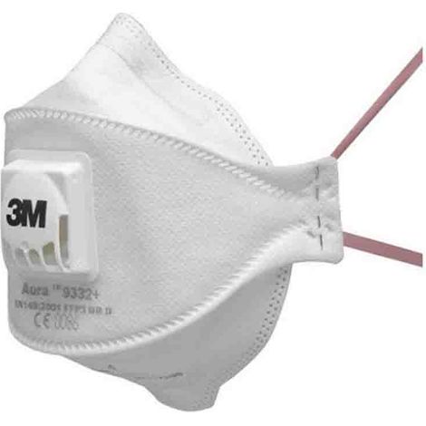 Masque respiratoire jetable 3M FFP3 série 9300+ Series, avec soupape ( Prix pour Boîte de 330 )