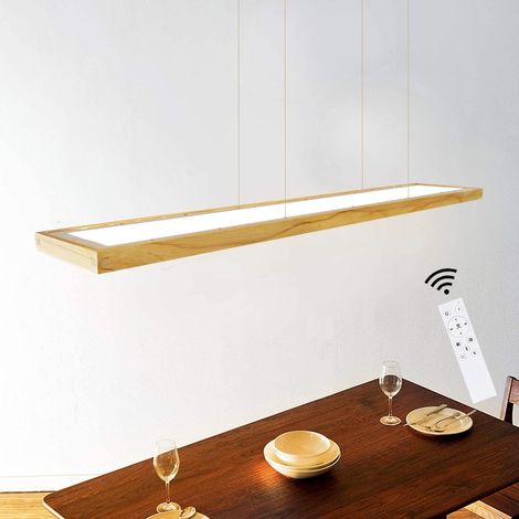 LED Pendelleuchte Esstisch Hängelampe Holz -GBLY Dimmbar Hängeleuchte 40W mit Fernbedienung Esstischlampe Modern Küche Esszimmerlampe Pendellampe für Esszimmer Wohnzimmer Arbeitszimmer Büro