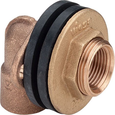 Viega Wanddurchführung winklig 3426, Rp 1/2" x 30mm x Rp 1/2" x G 3/4", Rotguss (1/2)