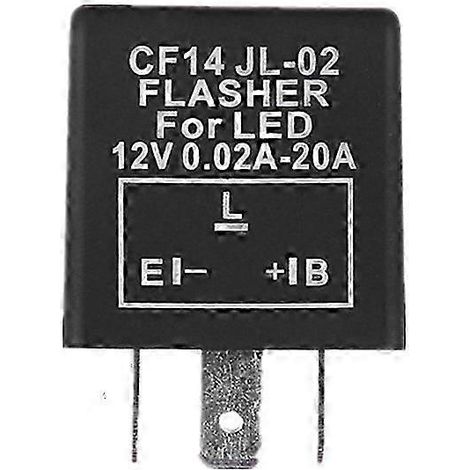 Relais clignotant électronique universel 3 broches CF13 CF14 JL-02 pour voiture, pour corriger le clignotement rapide des feux de clignotant à LED (12 V CC). (1/5)