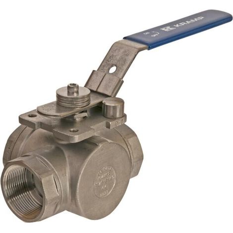 V谩lvula de esfera de 3 v铆as L 1 1/2" acero inoxidable UNIVERSAL BV3L112FSS (1/4)
