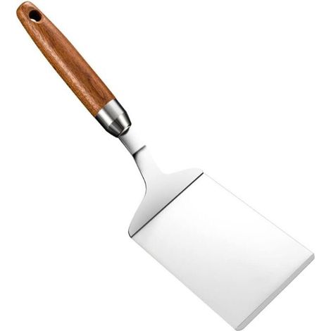 CSPARKV 1 PCS Spatule de Gril,Spatule/Grattoir Professionnelle,Spatule en Acier Inoxydable,patule à Hamburger,Excellent pour Barbecue et Plaque de Cuisson Plate. (1/5)