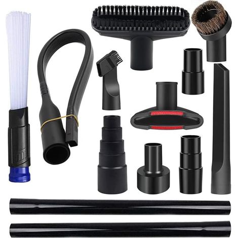 13 accesorios universales para aspiradoras de tienda, adaptador de manguera de aspiradora, adaptador de 1,9 a 1 pulgada para aspiradora de tienda, juego de accesorios de cepillo para aspiradora de lim (1/5)