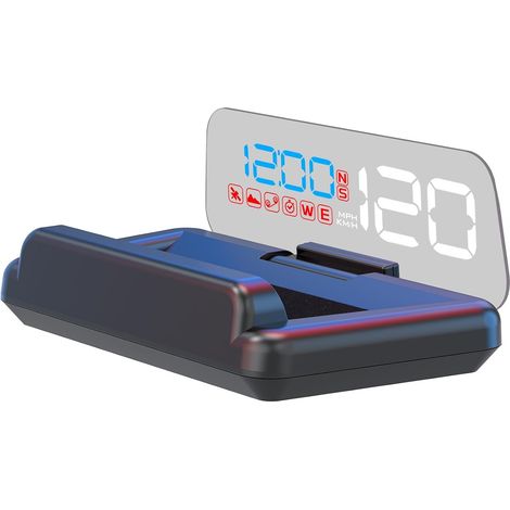 GPS speedometer, reflective mirror car head-up display, display speed and time, suitable for all cars. (1/5)