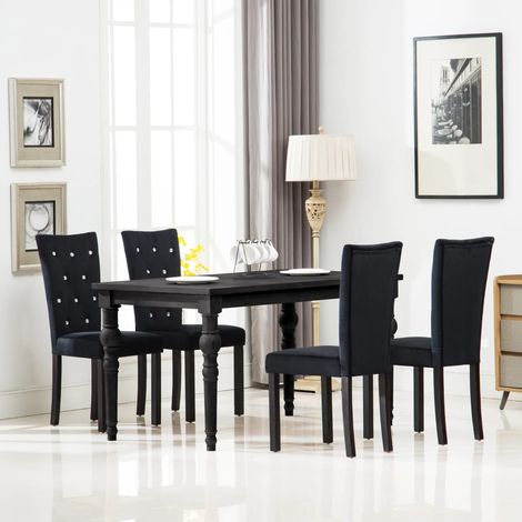 vidaXL Sedie da Pranzo 4 pz Nere in Velluto (1/5)