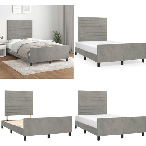 Bettgestell ohne Matratze Hellgrau 120x190 cm Samt - Samtbettwäsche - Bettestel - Boxspringbett - Doppelbett - Hochbett - Home & Living