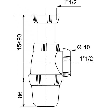 Wirquin – Siphon évier réglable D40 mm – Garde d’eau 50 mm – Évacuation anti-odeurs – Installation simple et rapide
