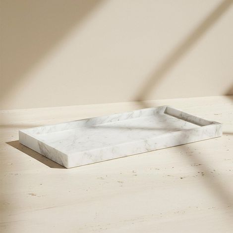 BATHBAZAAR - Plateau en marbre blanc véritable - Marbre - Bath Bazaar (1/5)