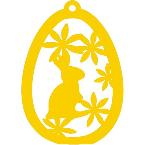 1. Durchbrochener Osterei-Anhänger mit Hasenmotiv