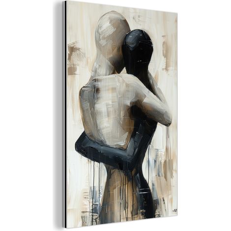 CUADRO DE METAL Abstracto - Amor - Blanco y negro - Moderno Cuadros Para Dormitorio 60x90 (1/5)