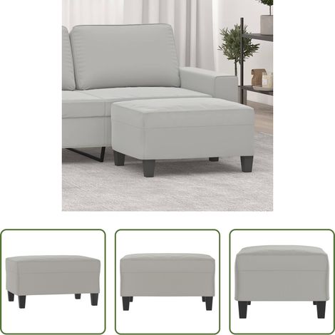 Mikrofaser - Fußhocker Hellgrau 70x55x41 cm Mikrofasergewebe (1/5)