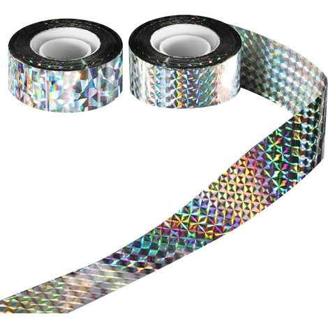 Ruban Repulsif pour Oiseaux, 2.4cm100m 2PCS Anti Pigeon Effaroucheur d'oiseaux, Ruban Réfléchissant pour Oiseaux, Anti Pigeons pour Balcon, Bande Repulsive Anti Pigeon, pour Jardins, Vergers (1/5)
