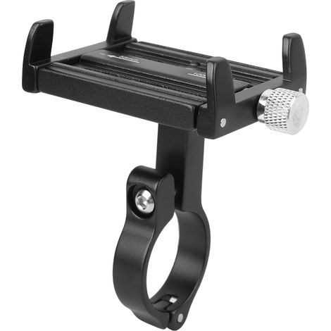 Support de téléphone portable KR01 en alliage d'aluminium, fixation portable pour moto et vélo, noir (1/5)