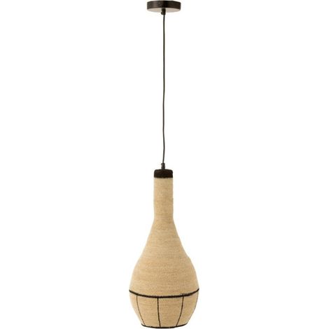 Lampe Suspension en Jonc "Poire" 56cm Naturel (1/3)