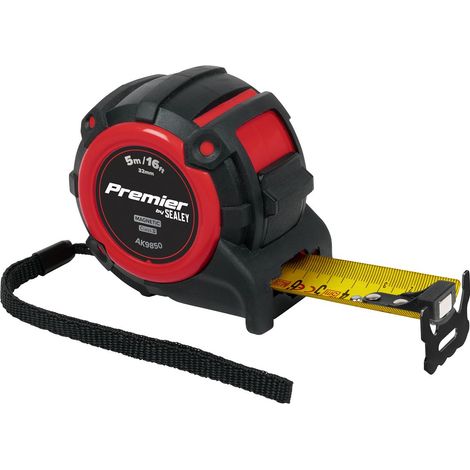 Sealey AK9850 Premier Metric/Imperial Tape Measure Extra-Wide Blade 5m(16ft) x 32mm (1/4)