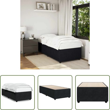 vidaXL Schlafzimmer - Bettgestell Schwarz 90x200 cm Samt (1/5)