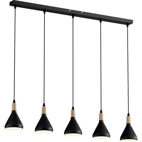 [GEBRAUCHT] B-Ware Lindby Pendelleuchte Hängeleuchte Arina LED 5-flammig dimmbar schwarz 100cm (1/2)