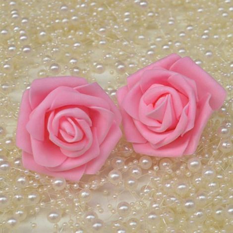 Bouquet de roses artificielles en mousse PE de 6 cm pour décoration de fête, à faire soi-même, idéal pour un mariage (lot de 10).rose (1/5)