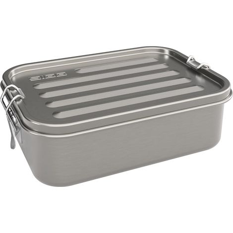 Sigg Gemstone Box Selenite Fiambrera metálica, caja con tapa hermética para oficina y colegio, caja de acero inoxidable 18/8 de para actividades de exterior