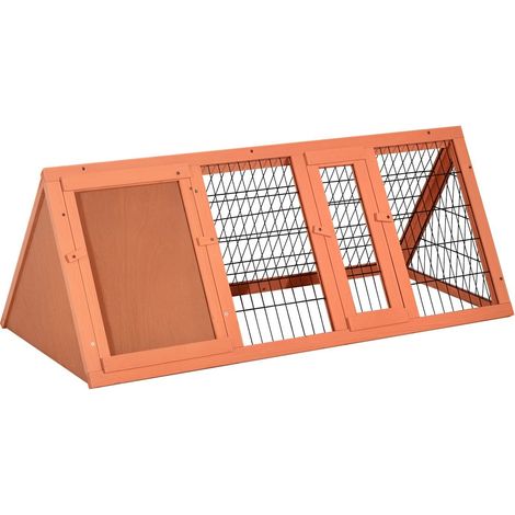 Cage pour lapins et autres animaux de compagnie, clapier en bois de sapin 118 x 50 x 45 cm - matériau durable, installation facile, adapté aux oiseaux, design ergonomique