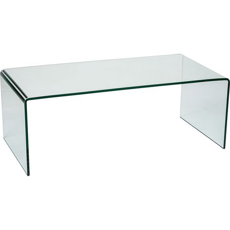 Nova Curved Clear Glass Coffee Table for Living Room (1/3)