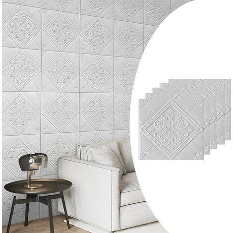 Autocollant Plafond 3D Losange - 20 Panneaux Décoratifs Autocollants Imperméables Épais de Style Européen Luxe pour Décoration de Plafond (1/5)