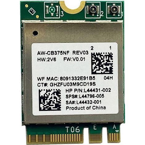 Carte réseau sans fil Gigabit double bande 2,4 GHz/5 GHz RTL8822CE verte (1/5)