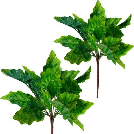 Grüne Alocasia - Alocasia-Blattstrauß, 38 cm Stiel