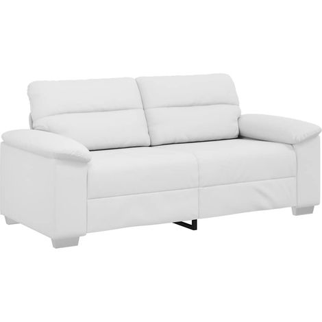 Divano a 2 Posti Sofa Bianco in Similpelle 180x81x84 cm (1/5)