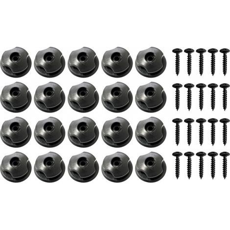 60 Pcs Crochet Ridelle De Bâche Ronds Inclus Vis Boutons Ronds pour Filet Remorque Et Bache Remorque Crochet Remorque en Plastique Dur (1/4)