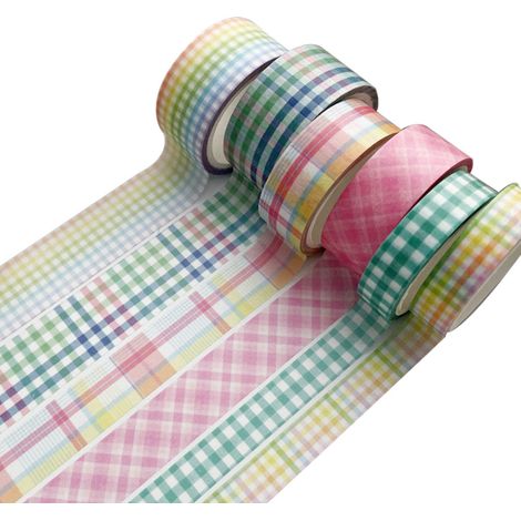 Lot de 6 rouleaux de ruban adhésif décoratif, ruban pour journaling, ruban décoratif pour loisirs créatifs, ruban washi décoratif pour loisirs créatifs (1/4)
