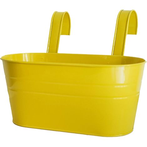 Jardinière Ovale - En Fer Forgé - Pour Balcon Jardin Terrasse - Avec Fixation Double Crochet - 1 Pièce (1/5)