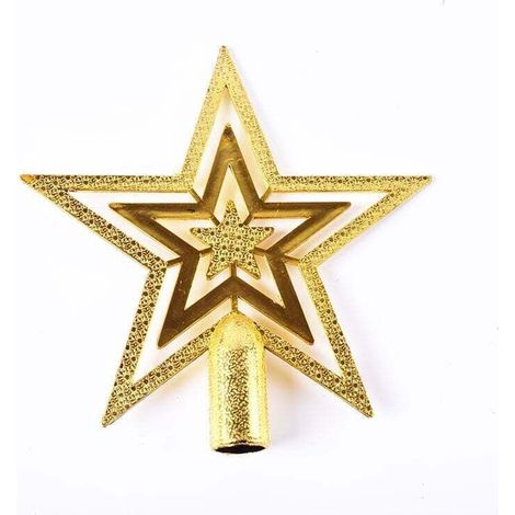 Cimier de Sapin de Noël Étoile à Paillettes - Cimier d'Étoile pour Sapin de Noël - Cimier de Sapin de Noël pour Chaque Cimier de Sapin - Poinsettia Incassable（20CM） (1/4)