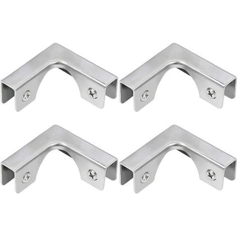 Pince à verre, 4 connecteurs en L en acier inoxydable, supports de fixation à angle droit pour montage sur meuble sans rebord d'aquarium, pour verre de 5 à 8 mm (1/4)