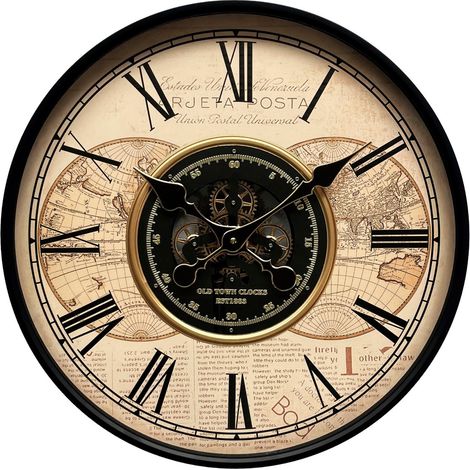 Orologio da parete in metallo con mappamondo 50 cm (1/5)